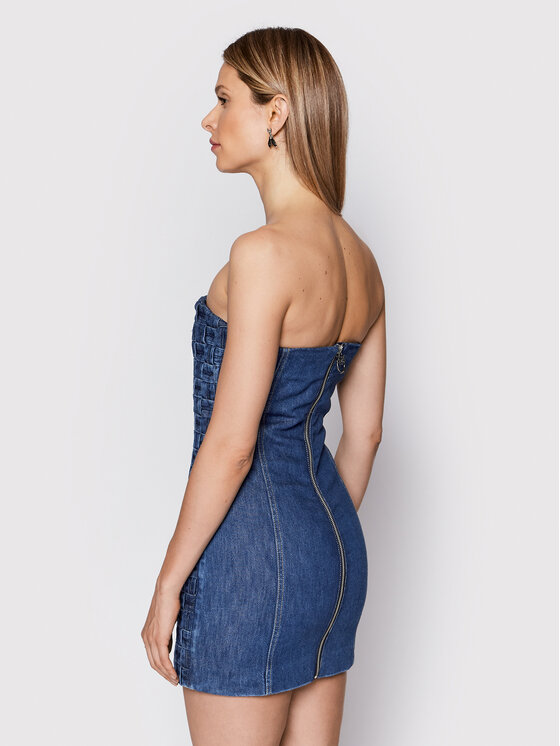 PINKO Pinko Sukienka jeansowa Rilassata 1J10X4 Y648 Niebieski Slim Fit