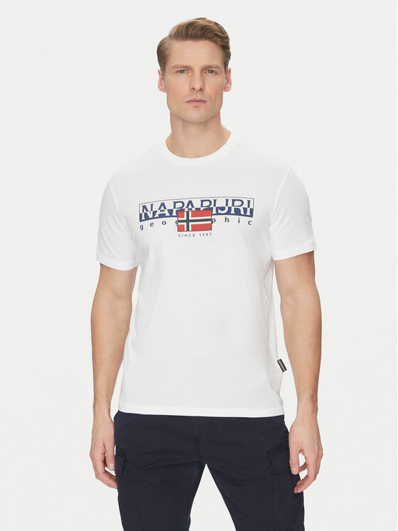 Napapijri Napapijri T-Shirt S-Aylmer NP0A4HTO Bílá Regular Fit