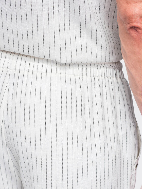 Ombre Ombre Spodnie materiałowe OM-PACP-0311 Biały Regular Fit
