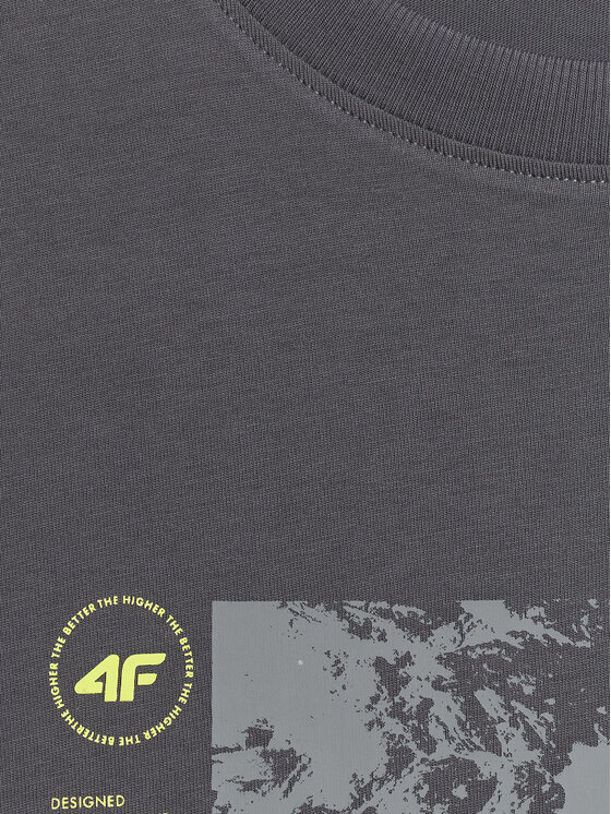 4F 4F T-Shirt TREKKING Szary ciemny Regular Fit