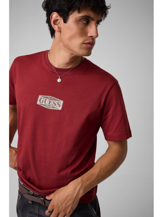 Guess Jeans Guess Jeans T-Shirt 184114 Czerwony Classic Fit
