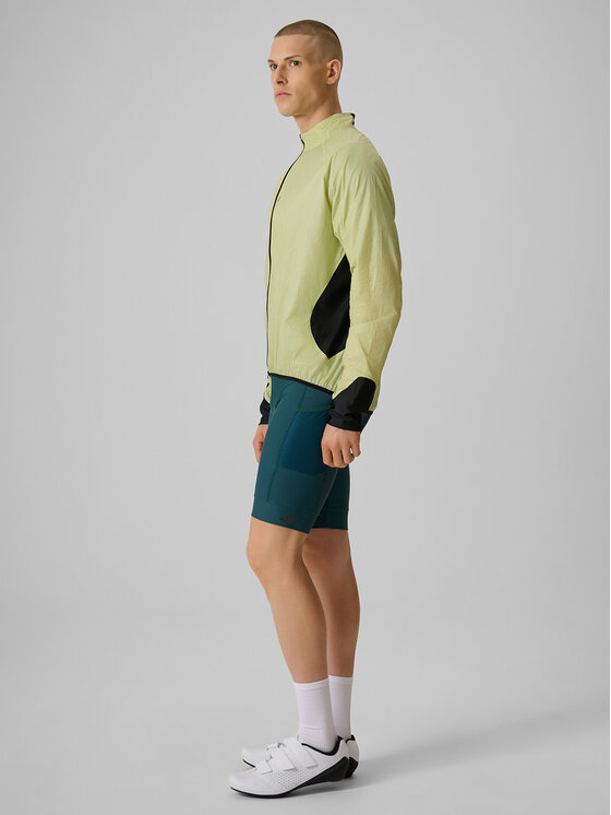 4F 4F Szorty rowerowe GET LOST FEEL FOUND Zielony Slim Fit