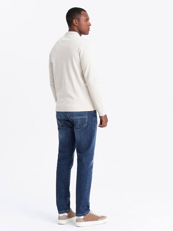 Ombre Ombre Longsleeve OM-POLS-0130 Biały Regular Fit