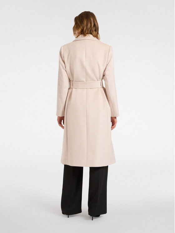 Elena Mirò Elena Mirò Cappotto 0019P000020N002 Écru Slim Fit