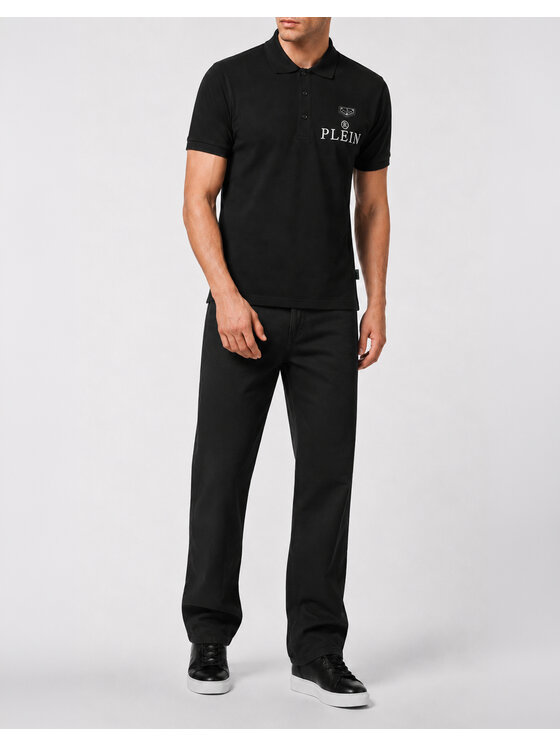 PHILIPP PLEIN PHILIPP PLEIN Polo 31624 Czarny Slim Fit