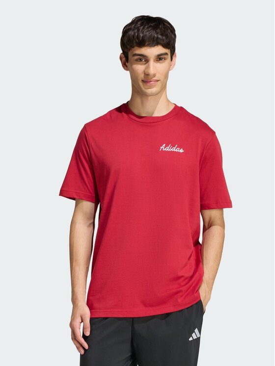 adidas adidas T-Shirt NOVELTY BOWL GRAPHIC Czerwony ciemny Regular Fit
