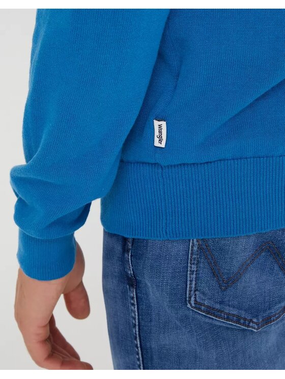 Wrangler Wrangler Sweter CREWNECK KNIT Niebieski Regular Fit