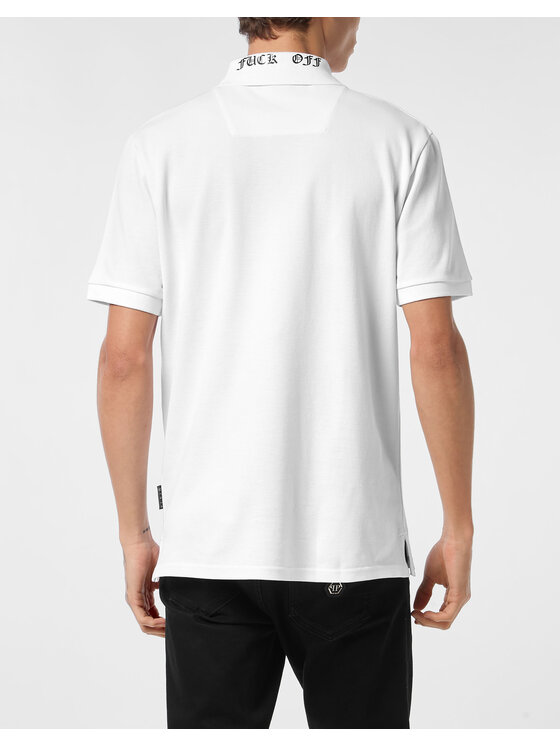 PHILIPP PLEIN PHILIPP PLEIN Polo 25563 Biały Slim Fit