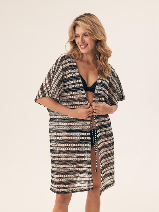 Esotiq Damski Szlafrok, rozmiar L/XL, Czarny, 43134