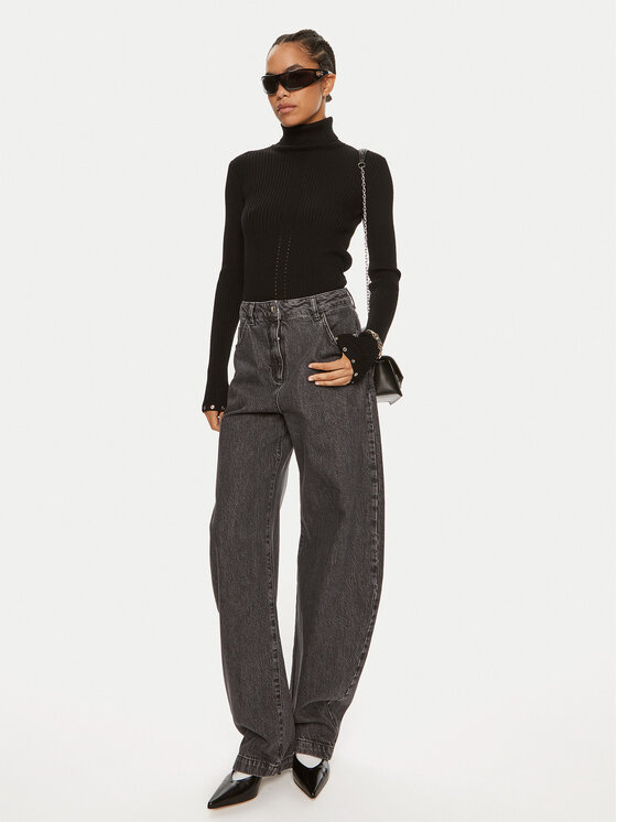Patrizia Pepe Patrizia Pepe Bluză cu gât 8K0206 KM36-K103 Negru Regular Fit