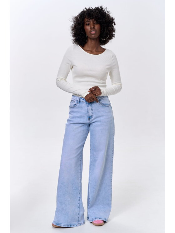 blue shadow blue shadow Top Exina Écru Regular Fit