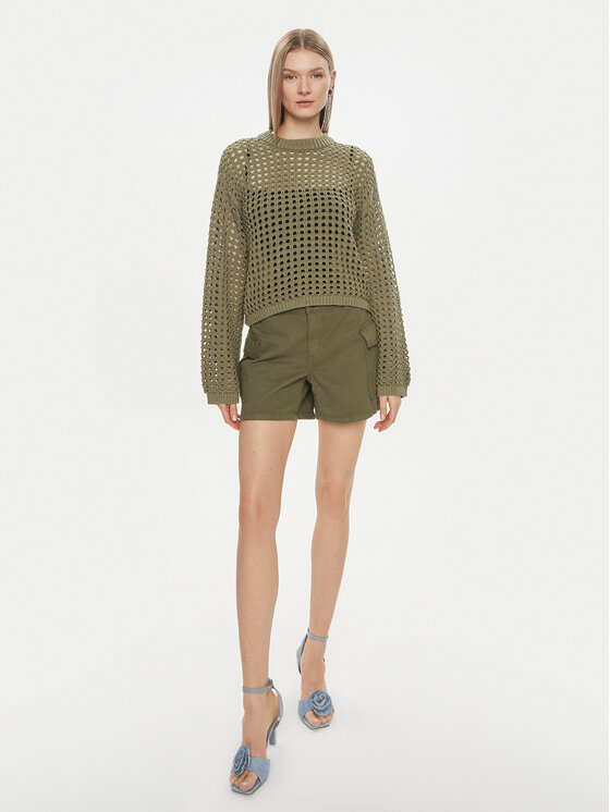 Noisy May Noisy May Pantalon scurți din material Smiley 27029292 Verde Relaxed Fit