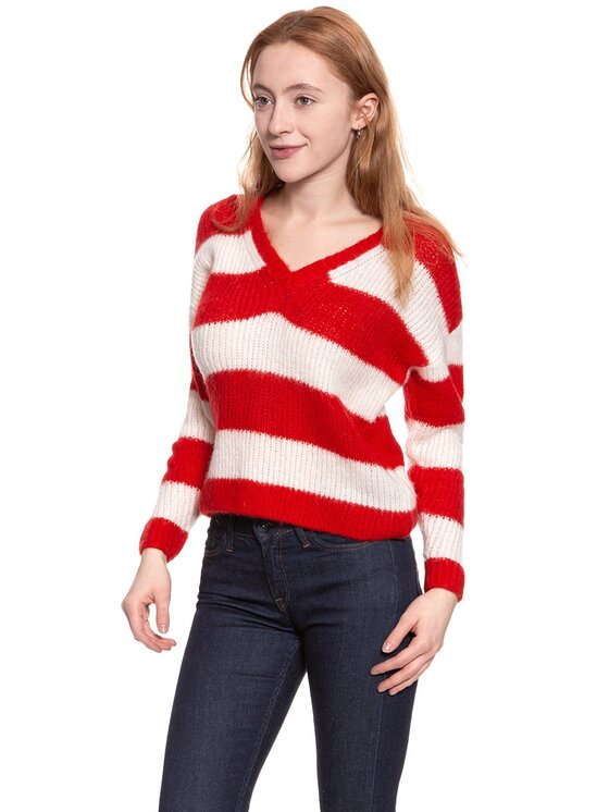 Wrangler Wrangler Sweter LOOSE KNIT Biały Regular Fit