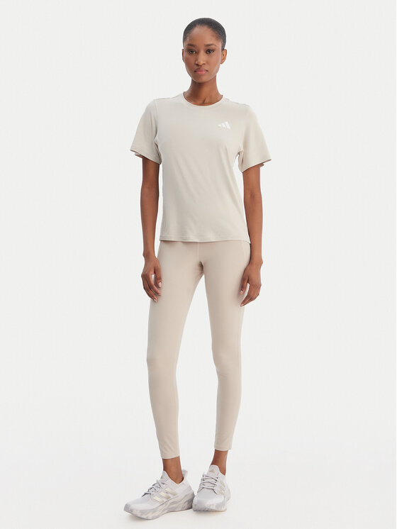 adidas adidas Koszulka techniczna Train Essentials 3-Stripes Workout JD6530 Beżowy Regular Fit