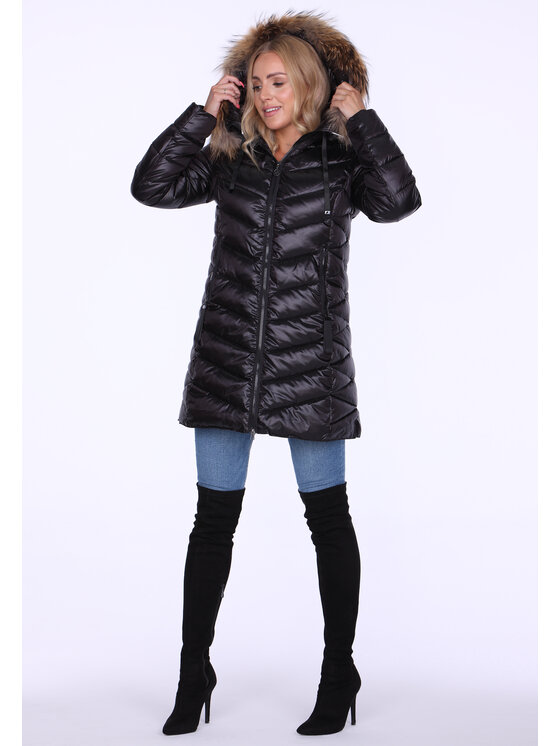 Perso Perso Dámska bunda BLH220036FR Čierna Regular Fit