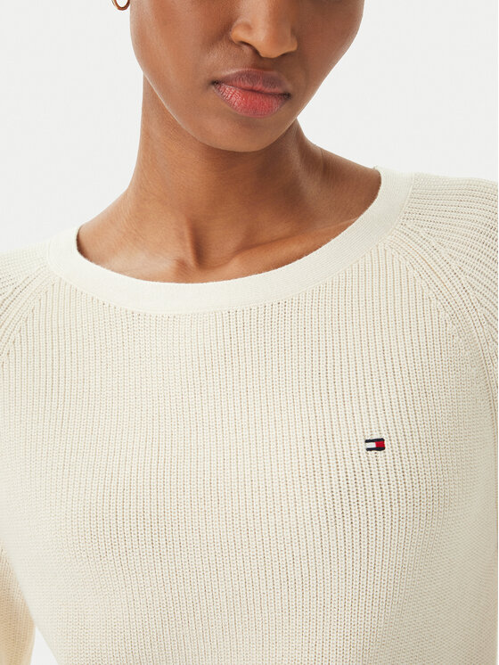 Tommy Hilfiger Tommy Hilfiger Megztinis WW0WW44975 Écru Regular Fit