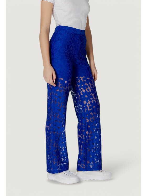 Desigual Desigual Παντελόνι Palazzo PANT_LACELONG Μπλε Long Fit