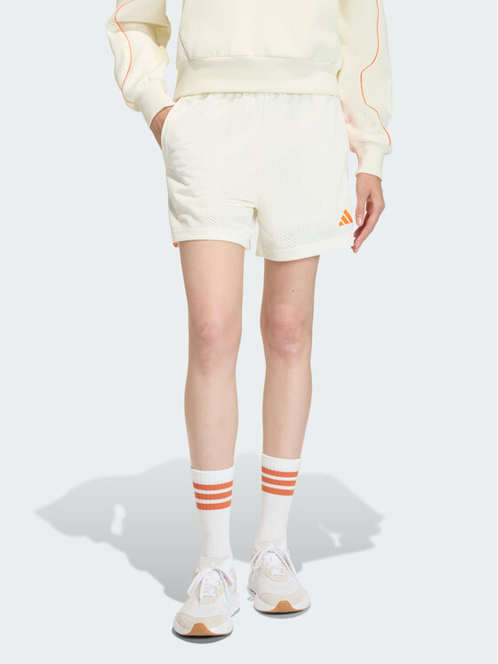 adidas adidas Szorty materiałowe 158962 Biały Loose Fit