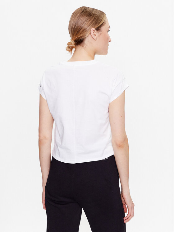 Converse Converse Тишърт Star Chevron Twist 10024546-A02 Бял Cropped Fit
