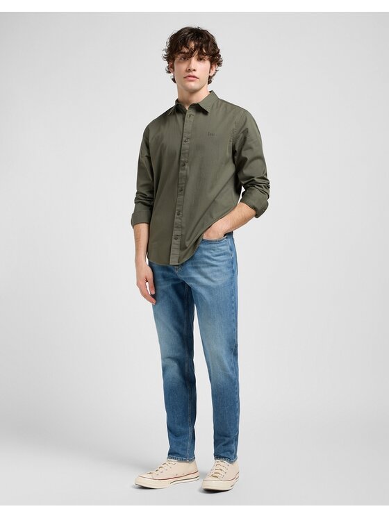 Lee Lee Koszula Patch Shirt Zielony Regular Fit