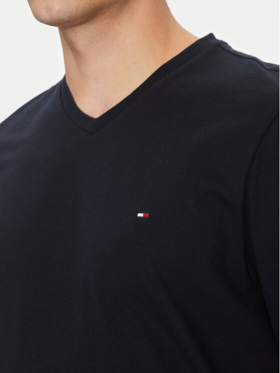 Tommy Hilfiger Tommy Hilfiger Tričko Essential V-Neck Tee MW0MW39249 Tmavomodrá Regular Fit