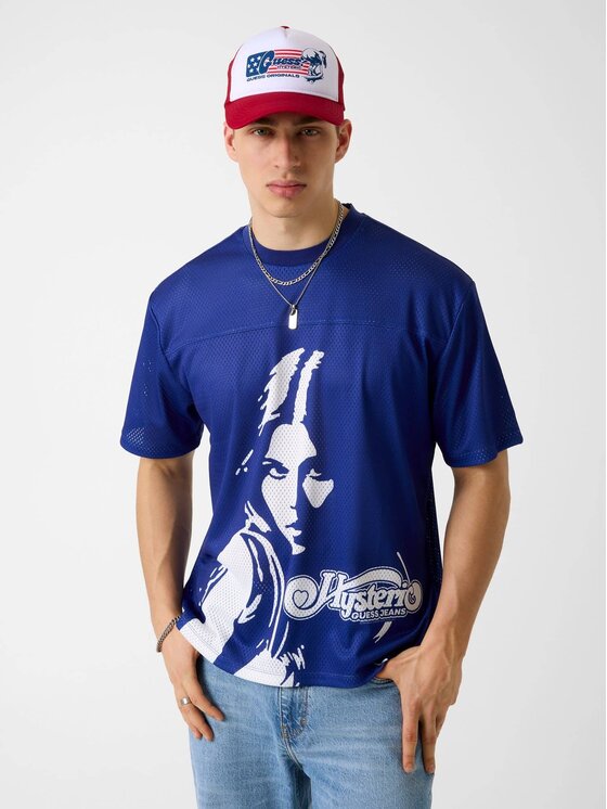 Guess Jeans Guess Jeans T-Shirt 182493 Modrá Classic Fit