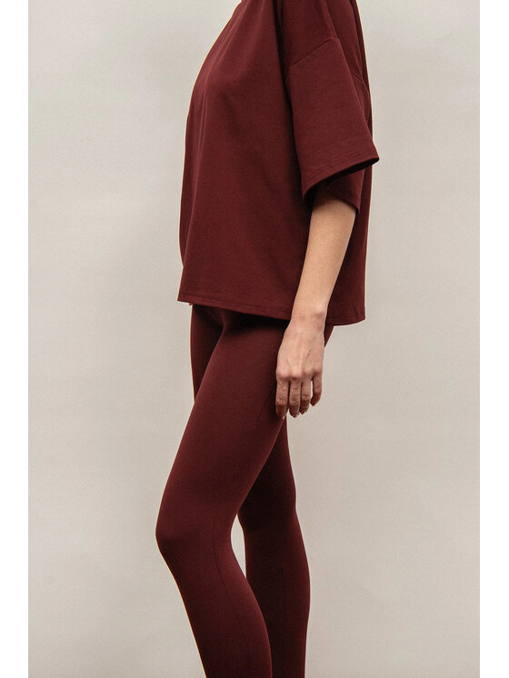 Nudyess Nudyess Leggings bawełniane Blake Bordeaux Fitted Fit