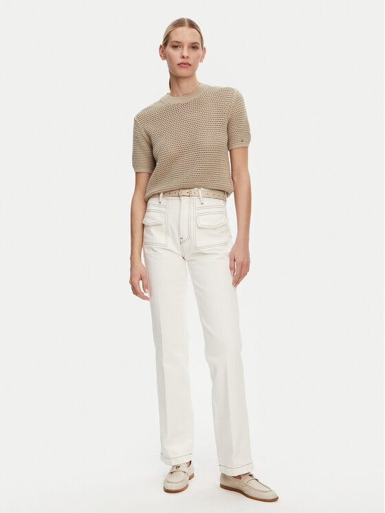Tommy Hilfiger Tommy Hilfiger Sveter Pointelle WW0WW45950 Béžová Regular Fit