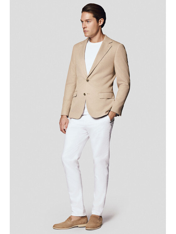 Lancerto Lancerto Marynarka Lentini MA131125000016 Beżowy Slim Fit