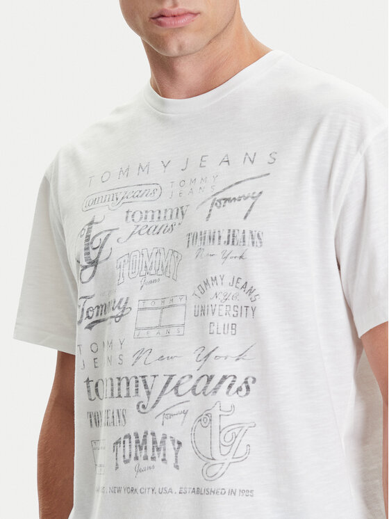 Tommy Jeans Tommy Jeans T-krekls Archive Logos DM0DM21584 Balts Relaxed Fit