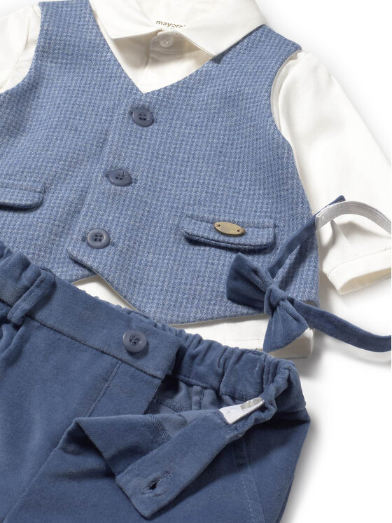 Mayoral Mayoral Completo camicia e pantaloni di tessuto 2581 Blu Regular Fit