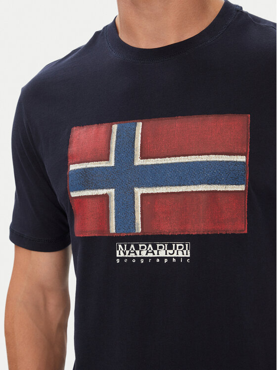 Napapijri Napapijri Футболка S-Flag Tiki Ss NP0A8A6I1761 Cиній Regular Fit