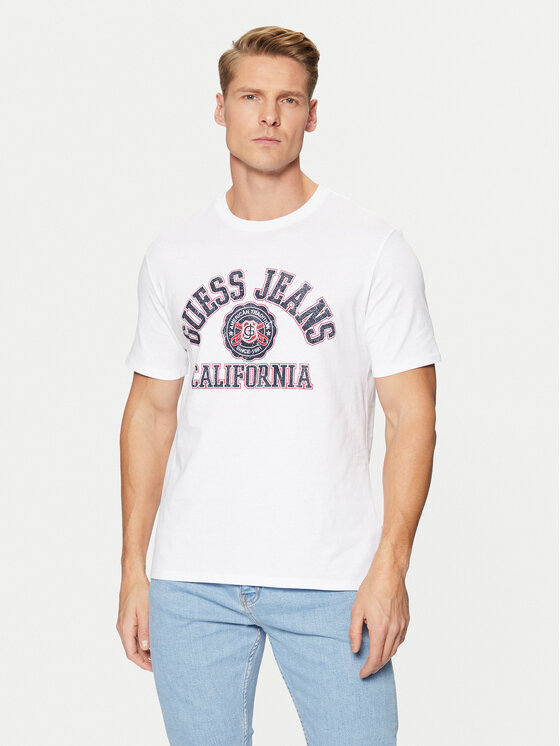 Guess Jeans Guess Jeans Tricou M5RI80 K8HM0 Alb Slim Fit