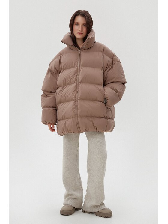 Estro Estro Μπουφάν γυναικείο ER00113903 Καφέ Oversize