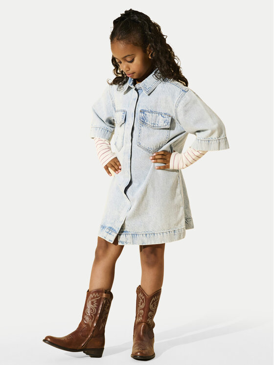Kids ONLY Kids ONLY Džínové šaty Sophie 15344561 Modrá Oversize