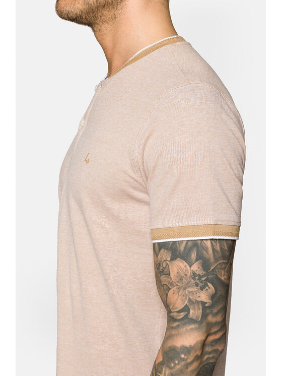Lancerto Lancerto Polo Rafael Beżowy Regular Fit
