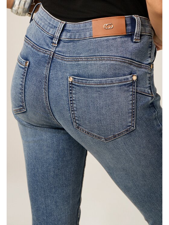 Oltre Oltre Jeansy P573R008574N024 Turkusowy Skin Fit
