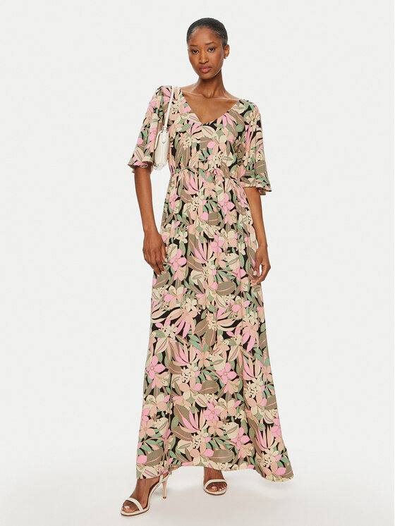 Roxy Roxy Letní šaty Peaceful Swell Again ERJWD03789 Barevná Regular Fit