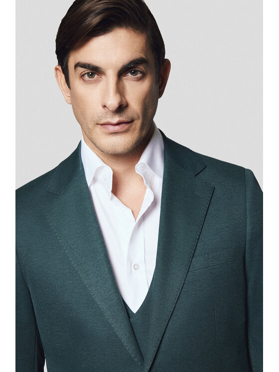 Lancerto Lancerto Marynarka Macomer MA131125000003 Zielony Slim Fit
