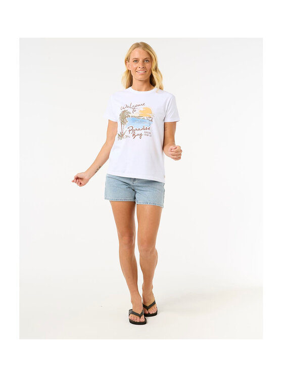 Rip Curl Rip Curl T-Shirt Paradise Bay Standard Tee Biały Standard Fit