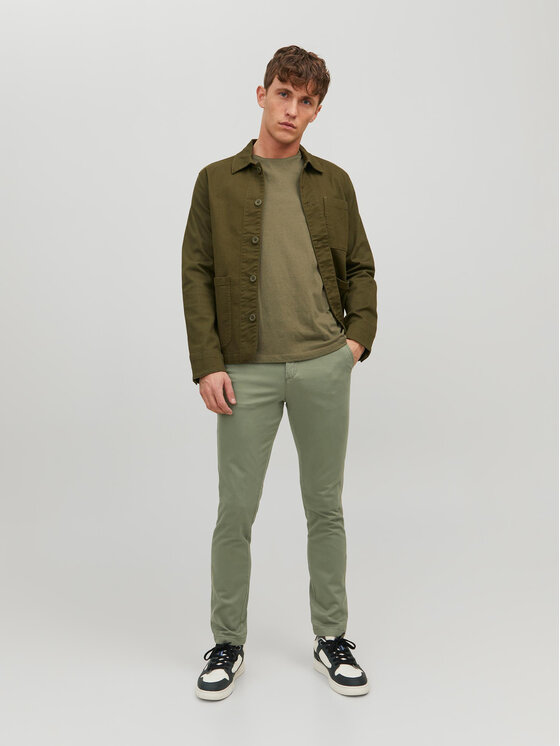 Jack & Jones Jack & Jones Chinosy Marco 12150148 Zielony Slim Fit