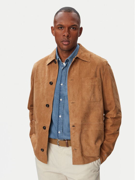 Tommy Hilfiger Tommy Hilfiger Lederjacke MW0MW44296 Hellbraun Regular Fit