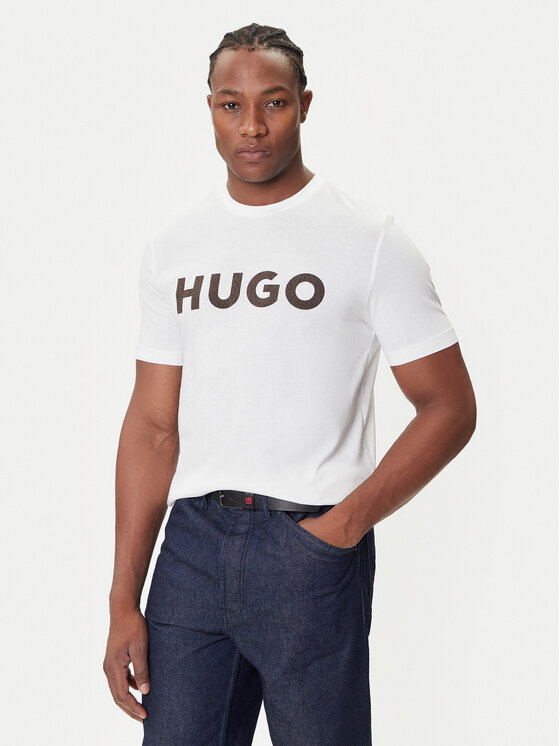 HUGO HUGO Tričko Dulivio 50542737 Écru Regular Fit