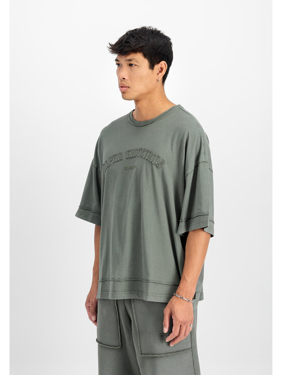 Alpha Industries Alpha Industries T-Shirt Open Edge T-Shirt Zielony Relaxed Fit