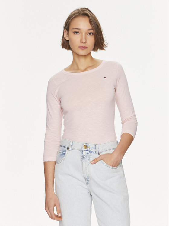 Tommy Hilfiger Tommy Hilfiger Μπλουζάκι WW0WW37861 Ροζ Slim Fit