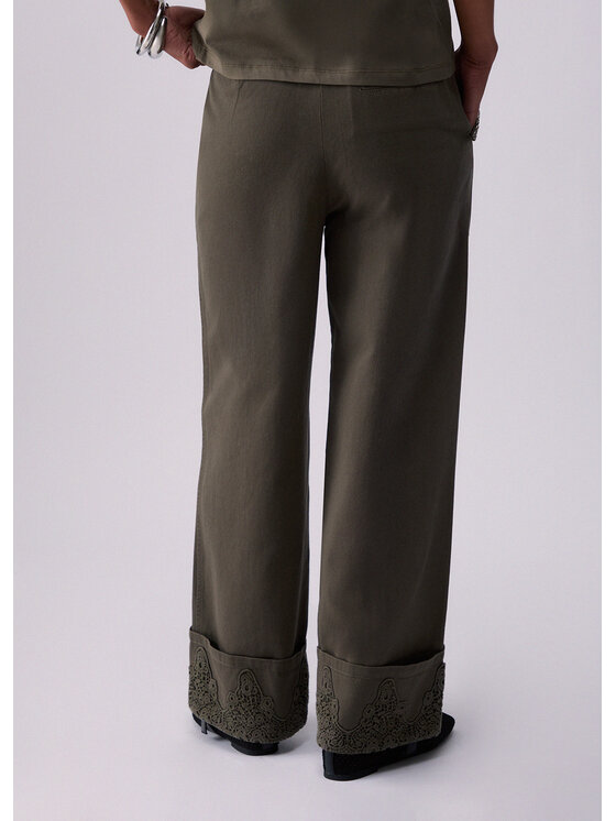 Liu Jo Liu Jo Spodnie materiałowe WA6296T433A90822 Zielony Regular Fit