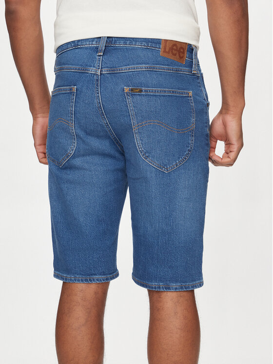 Lee Lee Szorty jeansowe 5 Pocket 112349234 Niebieski Regular Fit