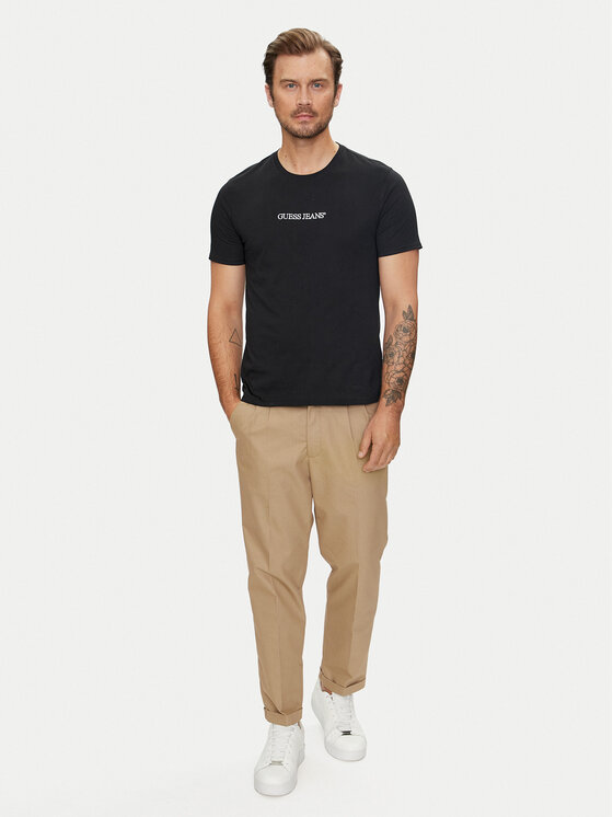 Guess Jeans Guess Jeans Majica M4YI52 K8HM0 Črna Regular Fit