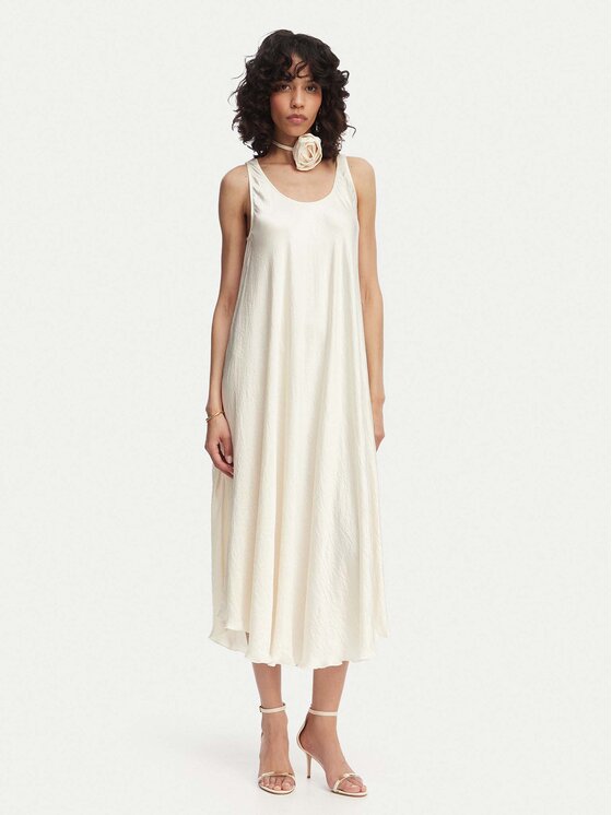 Marella Marella Sommerkleid Alcool 2613221015 Écru Regular Fit