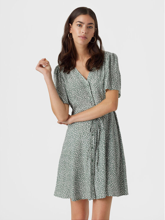 Vero Moda Vero Moda Letní šaty Alba 10292845 Zelená Regular Fit